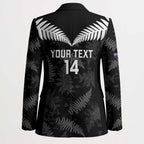 Custom New Zealand Silver Fern Football Blazer Go Aotearoa Grunge Black - Aussie Hoodie
