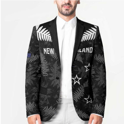 Custom New Zealand Silver Fern Football Blazer Go Aotearoa Grunge Black - Aussie Hoodie