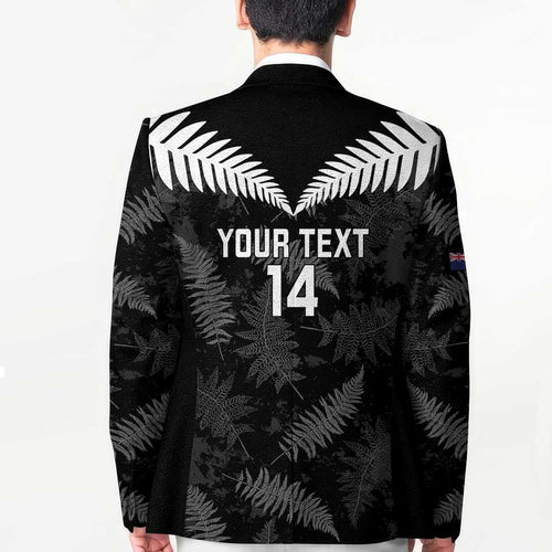 Custom New Zealand Silver Fern Football Blazer Go Aotearoa Grunge Black - Aussie Hoodie
