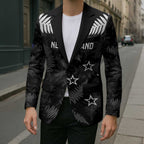 Custom New Zealand Silver Fern Football Blazer Go Aotearoa Grunge Black - Aussie Hoodie
