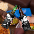 Custom New Zealand Silver Fern Football 4 in 1 Can Cooler Tumbler Go Aotearoa Grunge Black - Aussie Hoodie