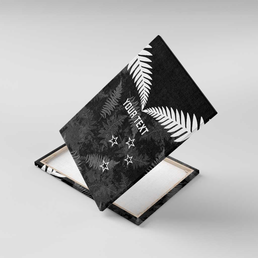 Custom New Zealand Silver Fern Football Canvas Wall Art Go Aotearoa Grunge Black - Aussie Hoodie