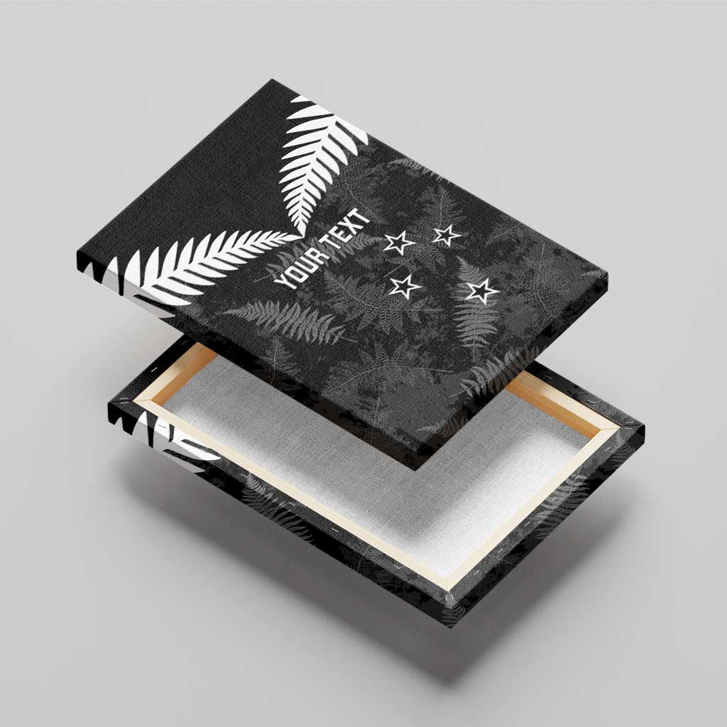 Custom New Zealand Silver Fern Football Canvas Wall Art Go Aotearoa Grunge Black - Aussie Hoodie