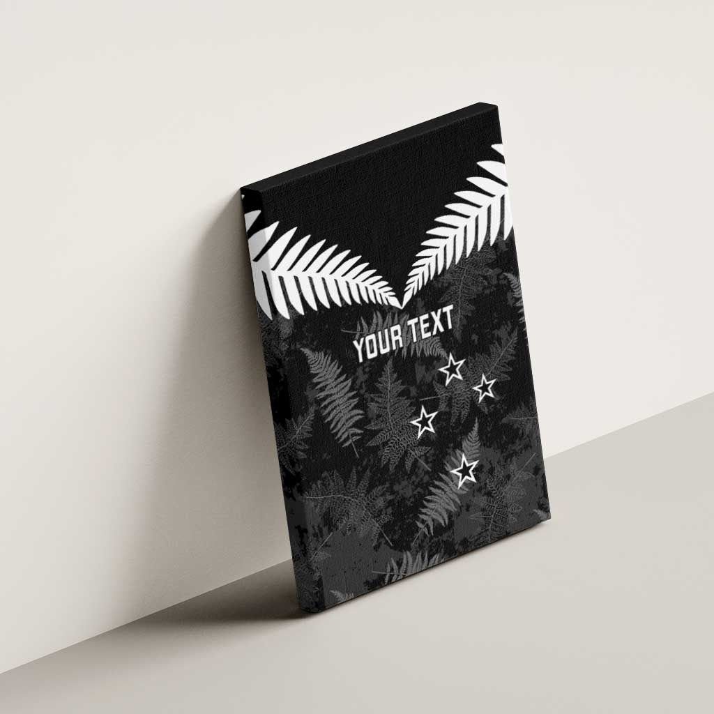 Custom New Zealand Silver Fern Football Canvas Wall Art Go Aotearoa Grunge Black - Aussie Hoodie