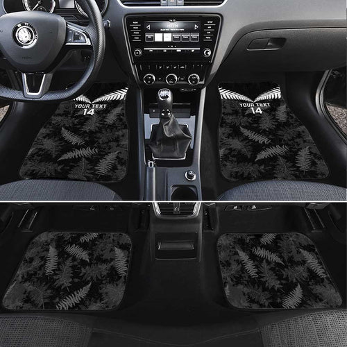 Custom New Zealand Silver Fern Football Car Mats Go Aotearoa Grunge Black - Aussie Hoodie