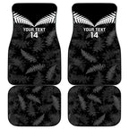 Custom New Zealand Silver Fern Football Car Mats Go Aotearoa Grunge Black - Aussie Hoodie