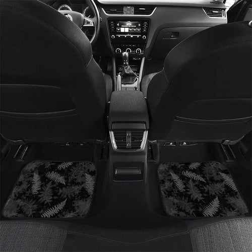 Custom New Zealand Silver Fern Football Car Mats Go Aotearoa Grunge Black - Aussie Hoodie