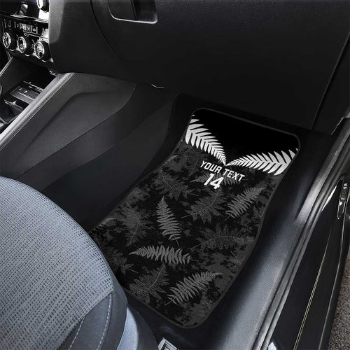 Custom New Zealand Silver Fern Football Car Mats Go Aotearoa Grunge Black - Aussie Hoodie