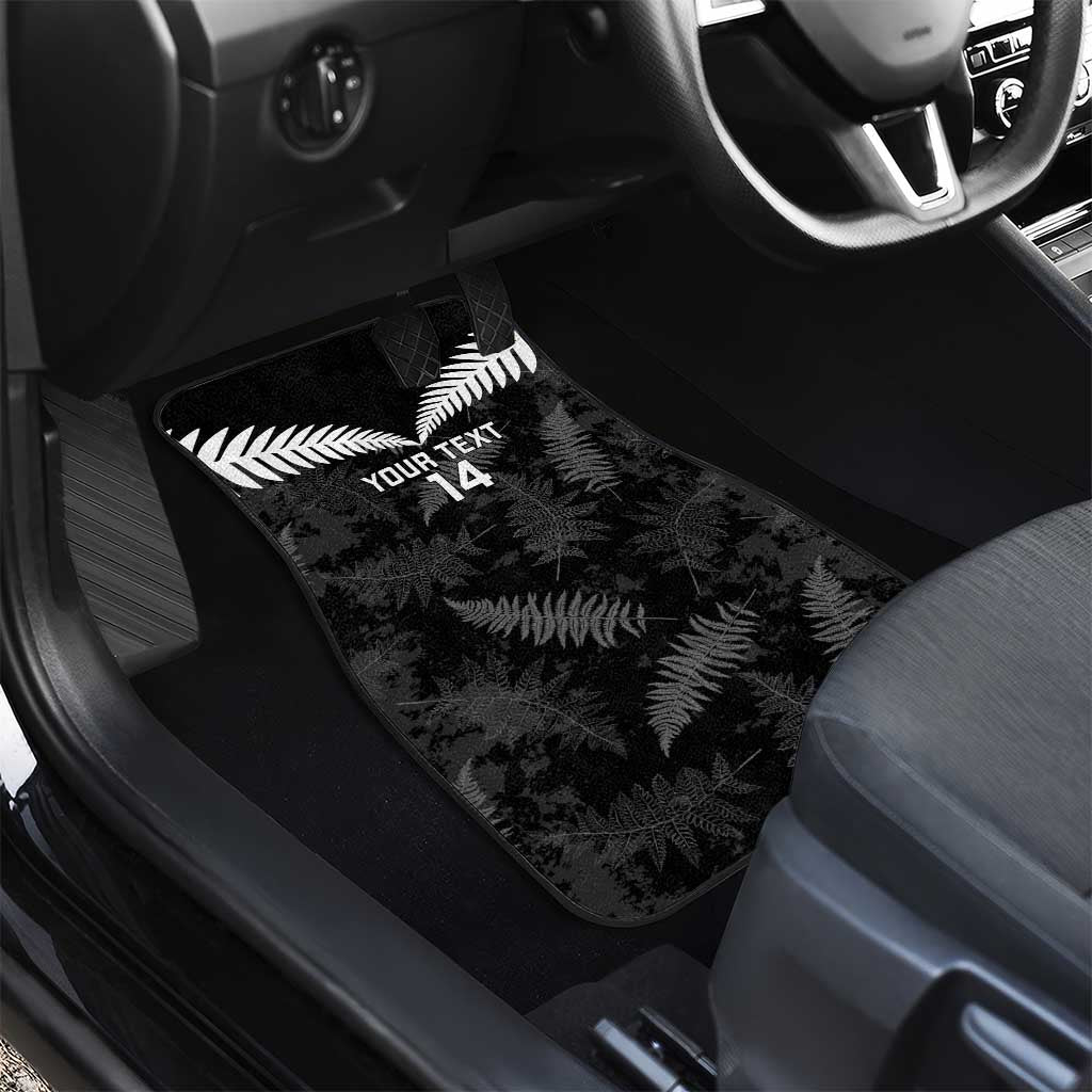 Custom New Zealand Silver Fern Football Car Mats Go Aotearoa Grunge Black - Aussie Hoodie