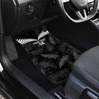 Custom New Zealand Silver Fern Football Car Mats Go Aotearoa Grunge Black - Aussie Hoodie