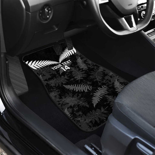 Custom New Zealand Silver Fern Football Car Mats Go Aotearoa Grunge Black - Aussie Hoodie