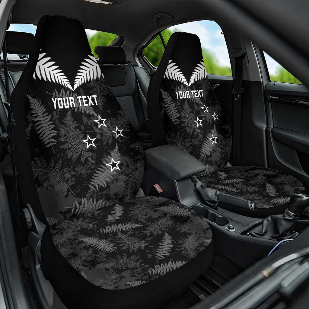 Custom New Zealand Silver Fern Football Car Seat Cover Go Aotearoa Grunge Black - Aussie Hoodie