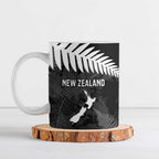 Custom New Zealand Silver Fern Football Ceramic Mug Go Aotearoa Grunge Black - Aussie Hoodie