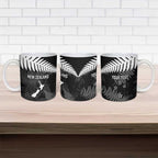 Custom New Zealand Silver Fern Football Ceramic Mug Go Aotearoa Grunge Black - Aussie Hoodie
