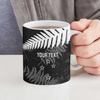 Custom New Zealand Silver Fern Football Ceramic Mug Go Aotearoa Grunge Black - Aussie Hoodie