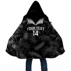 Custom New Zealand Silver Fern Football Cloak Go Aotearoa Grunge Black - Aussie Hoodie