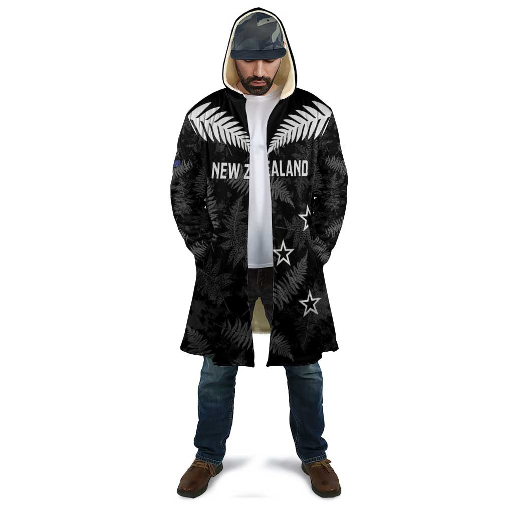 Custom New Zealand Silver Fern Football Cloak Go Aotearoa Grunge Black - Aussie Hoodie