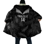 Custom New Zealand Silver Fern Football Cloak Go Aotearoa Grunge Black - Aussie Hoodie