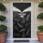 Custom New Zealand Silver Fern Football Door Cover Go Aotearoa Grunge Black - Aussie Hoodie