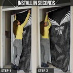 Custom New Zealand Silver Fern Football Door Cover Go Aotearoa Grunge Black - Aussie Hoodie
