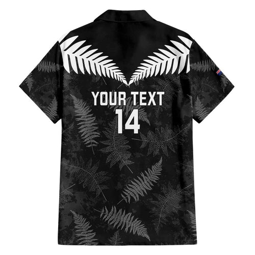 Custom New Zealand Silver Fern Football Family Matching Long Sleeve Bodycon Dress and Hawaiian Shirt Go Aotearoa Grunge Black - Aussie Hoodie