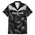 Custom New Zealand Silver Fern Football Family Matching Mermaid Dress and Hawaiian Shirt Go Aotearoa Grunge Black - Aussie Hoodie