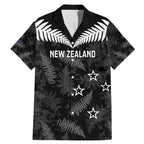 Custom New Zealand Silver Fern Football Family Matching Mermaid Dress and Hawaiian Shirt Go Aotearoa Grunge Black - Aussie Hoodie