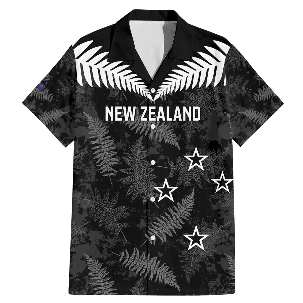 Custom New Zealand Silver Fern Football Family Matching Mermaid Dress and Hawaiian Shirt Go Aotearoa Grunge Black - Aussie Hoodie
