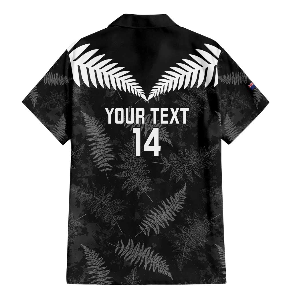 Custom New Zealand Silver Fern Football Family Matching Mermaid Dress and Hawaiian Shirt Go Aotearoa Grunge Black - Aussie Hoodie