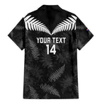 Custom New Zealand Silver Fern Football Family Matching Mermaid Dress and Hawaiian Shirt Go Aotearoa Grunge Black - Aussie Hoodie