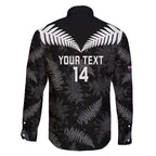 Custom New Zealand Silver Fern Football Family Matching Mermaid Dress and Hawaiian Shirt Go Aotearoa Grunge Black - Aussie Hoodie