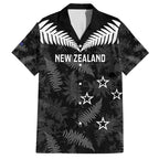 Custom New Zealand Silver Fern Football Family Matching Puletasi and Hawaiian Shirt Go Aotearoa Grunge Black - Aussie Hoodie