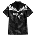 Custom New Zealand Silver Fern Football Family Matching Puletasi and Hawaiian Shirt Go Aotearoa Grunge Black - Aussie Hoodie