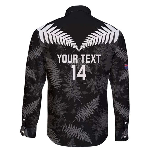 Custom New Zealand Silver Fern Football Family Matching Short Sleeve Bodycon Dress and Hawaiian Shirt Go Aotearoa Grunge Black - Aussie Hoodie