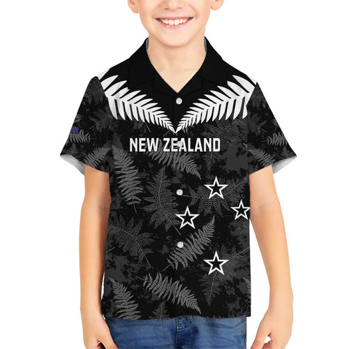 Custom New Zealand Silver Fern Football Family Matching Summer Maxi Dress and Hawaiian Shirt Go Aotearoa Grunge Black - Aussie Hoodie