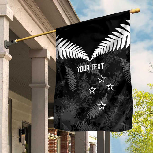 Custom New Zealand Silver Fern Football Garden Flag Go Aotearoa Grunge Black - Aussie Hoodie