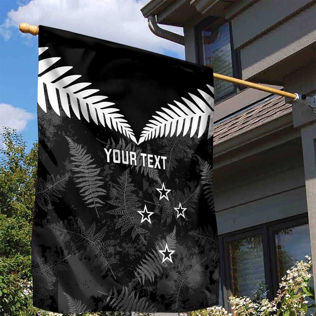 Custom New Zealand Silver Fern Football Garden Flag Go Aotearoa Grunge Black - Aussie Hoodie