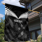 Custom New Zealand Silver Fern Football Garden Flag Go Aotearoa Grunge Black - Aussie Hoodie