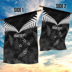 Custom New Zealand Silver Fern Football Garden Flag Go Aotearoa Grunge Black - Aussie Hoodie