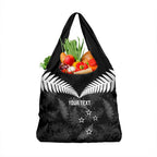 Custom New Zealand Silver Fern Football Grocery Bag Go Aotearoa Grunge Black - Aussie Hoodie