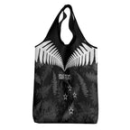 Custom New Zealand Silver Fern Football Grocery Bag Go Aotearoa Grunge Black - Aussie Hoodie