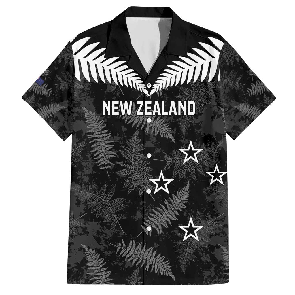 Custom New Zealand Silver Fern Football Hawaiian Shirt Go Aotearoa Grunge Black - Aussie Hoodie