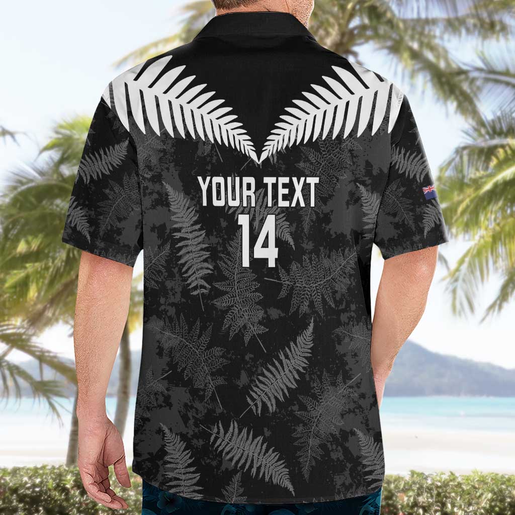 Custom New Zealand Silver Fern Football Hawaiian Shirt Go Aotearoa Grunge Black - Aussie Hoodie