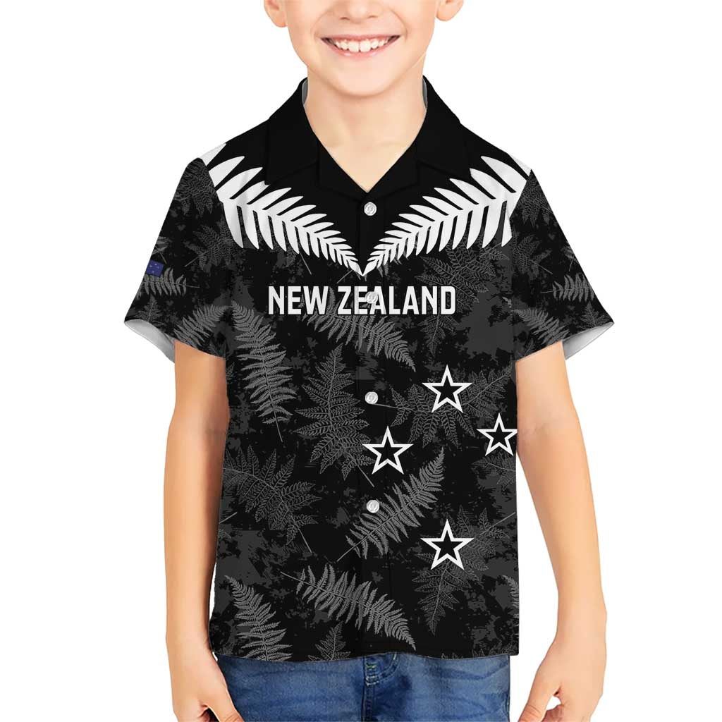 Custom New Zealand Silver Fern Football Hawaiian Shirt Go Aotearoa Grunge Black - Aussie Hoodie