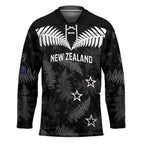 Custom New Zealand Silver Fern Football Hockey Jersey Go Aotearoa Grunge Black - Aussie Hoodie