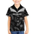 Custom New Zealand Silver Fern Football Kid Hawaiian Shirt Go Aotearoa Grunge Black - Aussie Hoodie