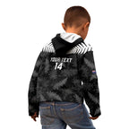 Custom New Zealand Silver Fern Football Kid Hoodie Go Aotearoa Grunge Black - Aussie Hoodie