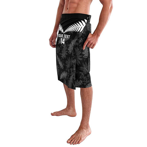 Custom New Zealand Silver Fern Football Lavalava Go Aotearoa Grunge Black - Aussie Hoodie