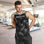 Custom New Zealand Silver Fern Football Men Tank Top Go Aotearoa Grunge Black - Aussie Hoodie