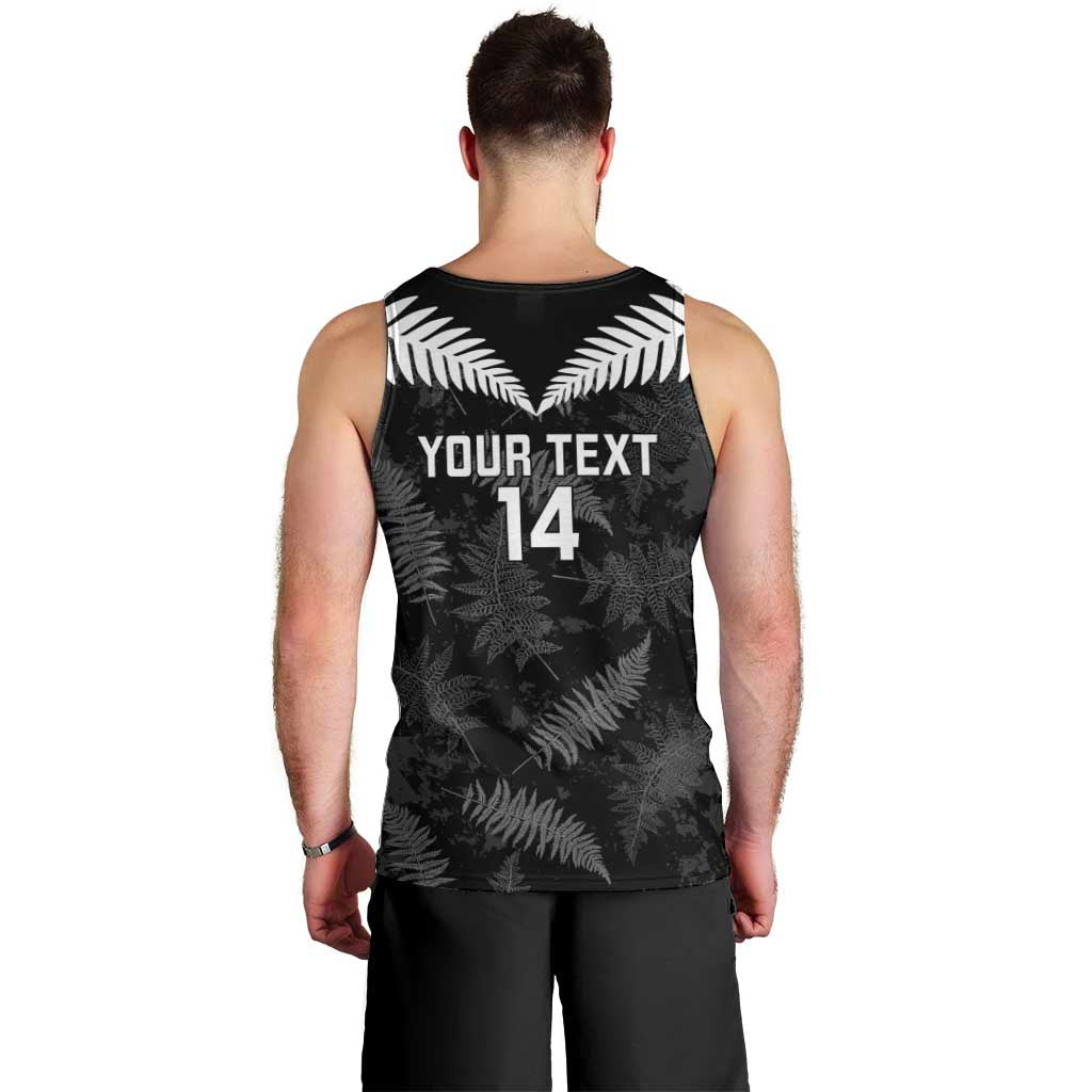 Custom New Zealand Silver Fern Football Men Tank Top Go Aotearoa Grunge Black - Aussie Hoodie